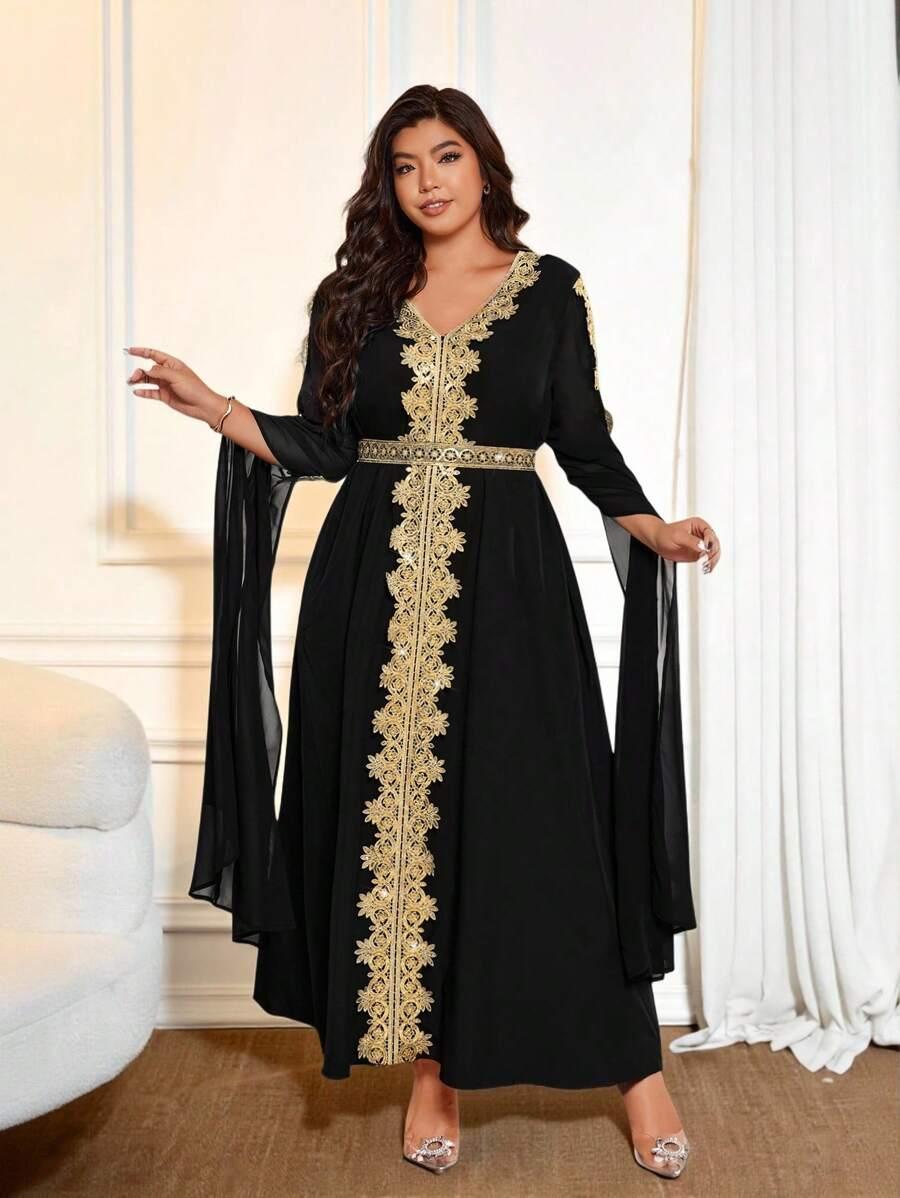 CRAVURE CZARNA MAXI SUKIENKA ZDOBIENIE S06__46