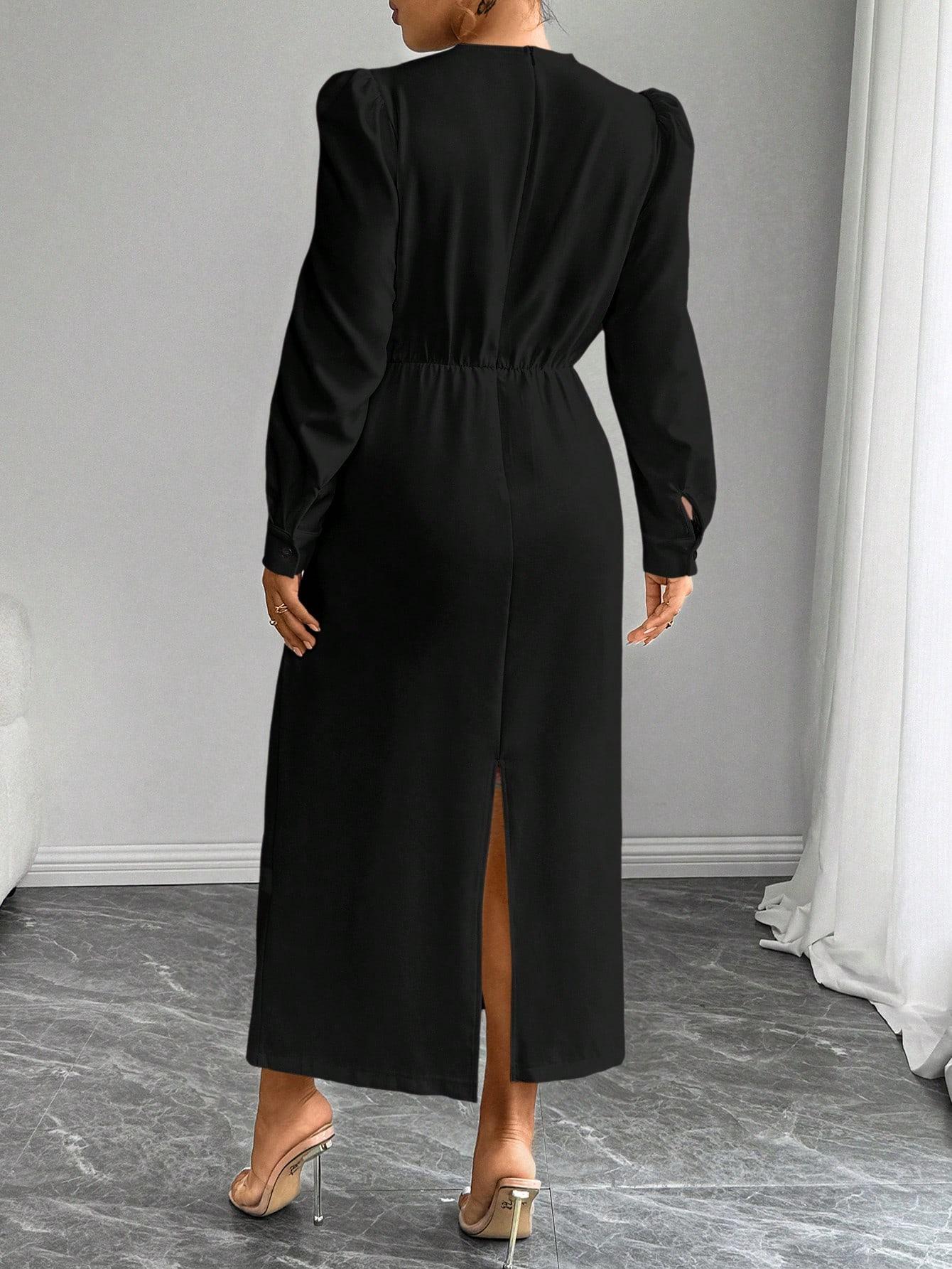 SHEIN CZARNA SUKIENKA DŁUGI RĘKAW S06__46