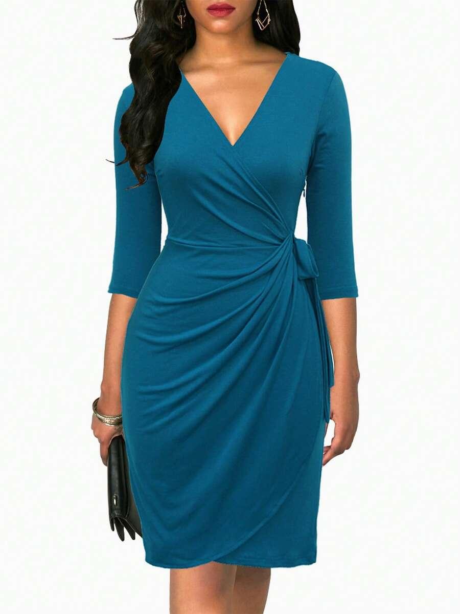 SHEIN NIEBIESKA MIDI SUKIENKA S06__XL