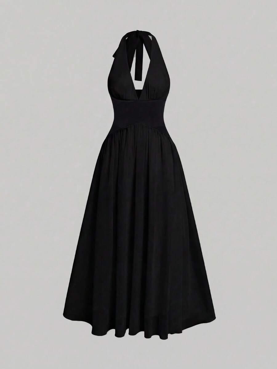 SHEIN CZARNA MAXI SUKIENKA S06__M
