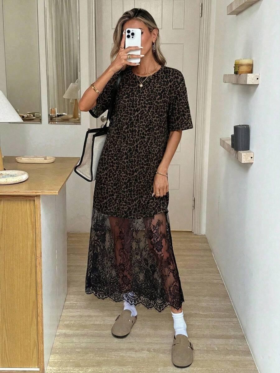 SHEIN SUKIENKA ANIMAL PRINT S06__L