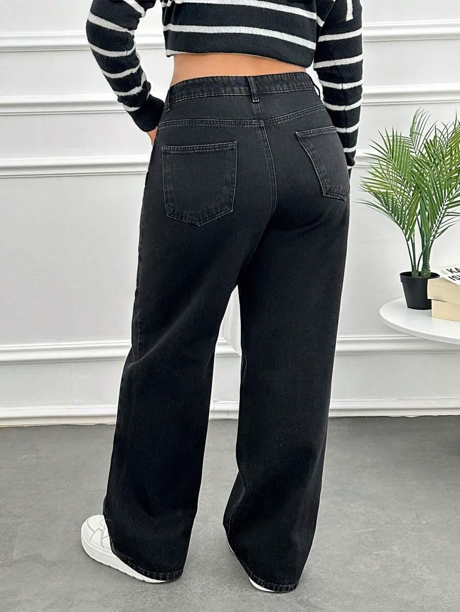 SHEIN CZARNE JEANSY KIESZENIE S06__50