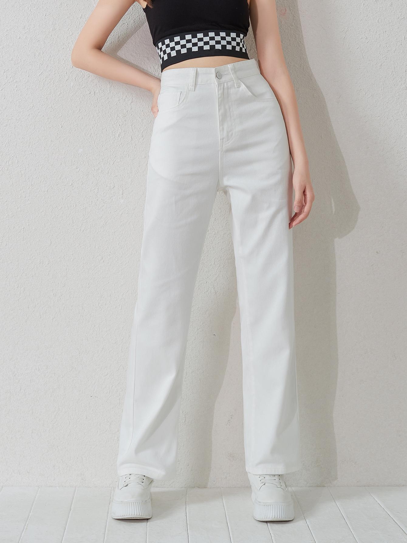 SHEIN BIAŁE SPODNIE JEANS S06__M
