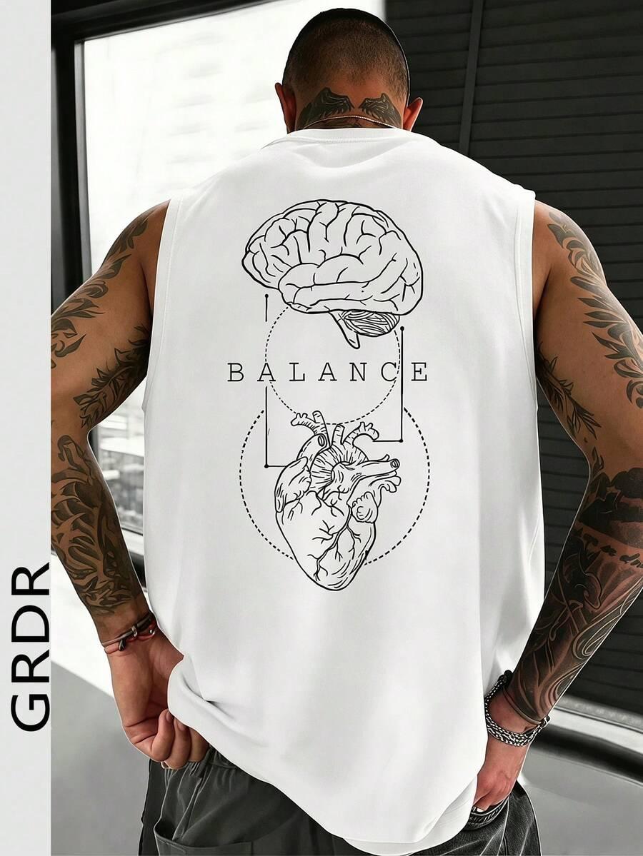 GRDR BIAŁA KOSZULKA BEZ RĘKAWÓW WZÓR PRINT S06__XL