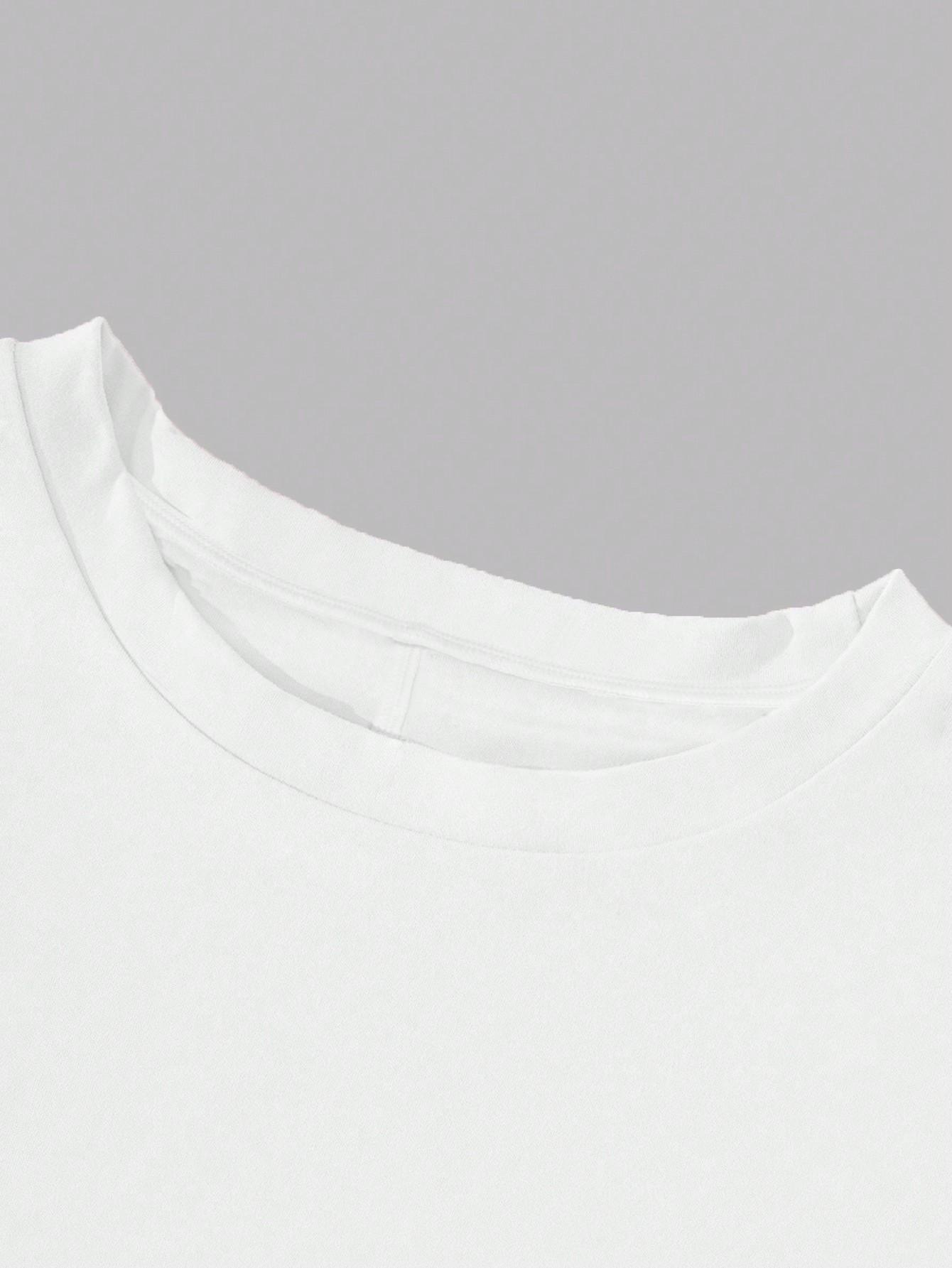 SHEIN BIAŁA SUKIENKA T-SHIRT PRINT S06__3XL