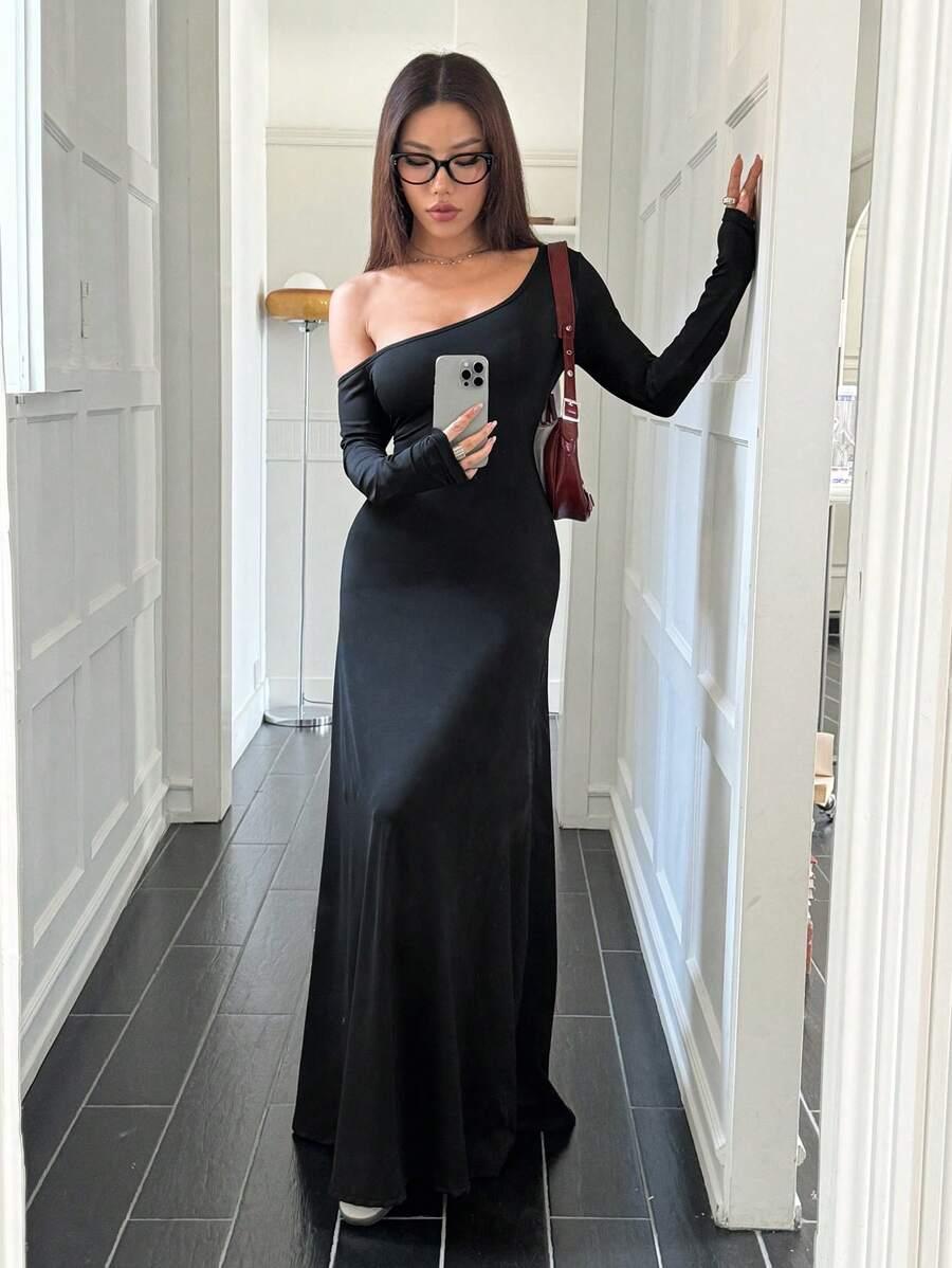 SHEIN CZARNA MAXI SUKIENKA S06__M