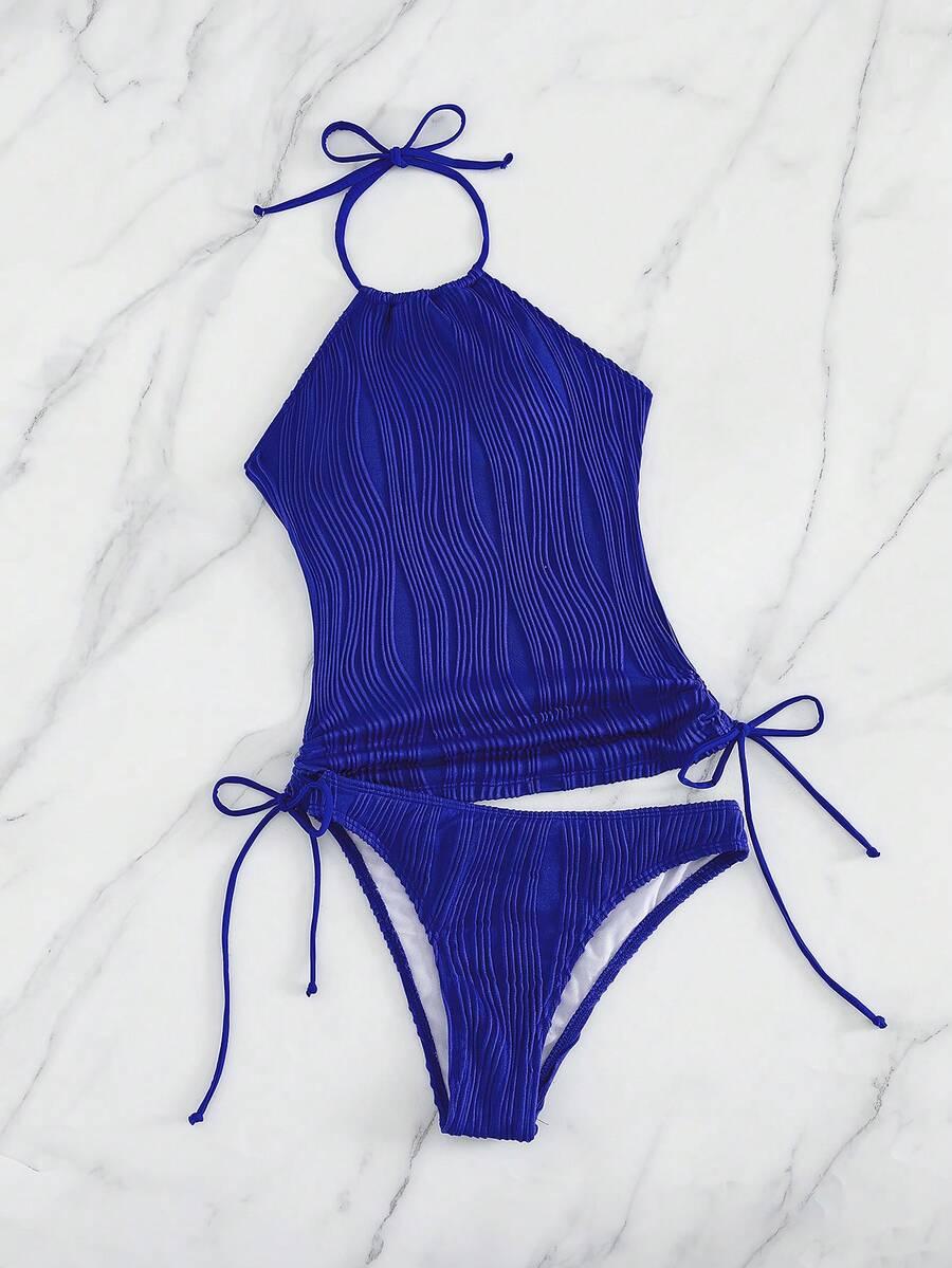 SHEIN DWUCZĘŚCIOWY KOSTIUM KĄPIELOWY STRUKTURA S09__XL