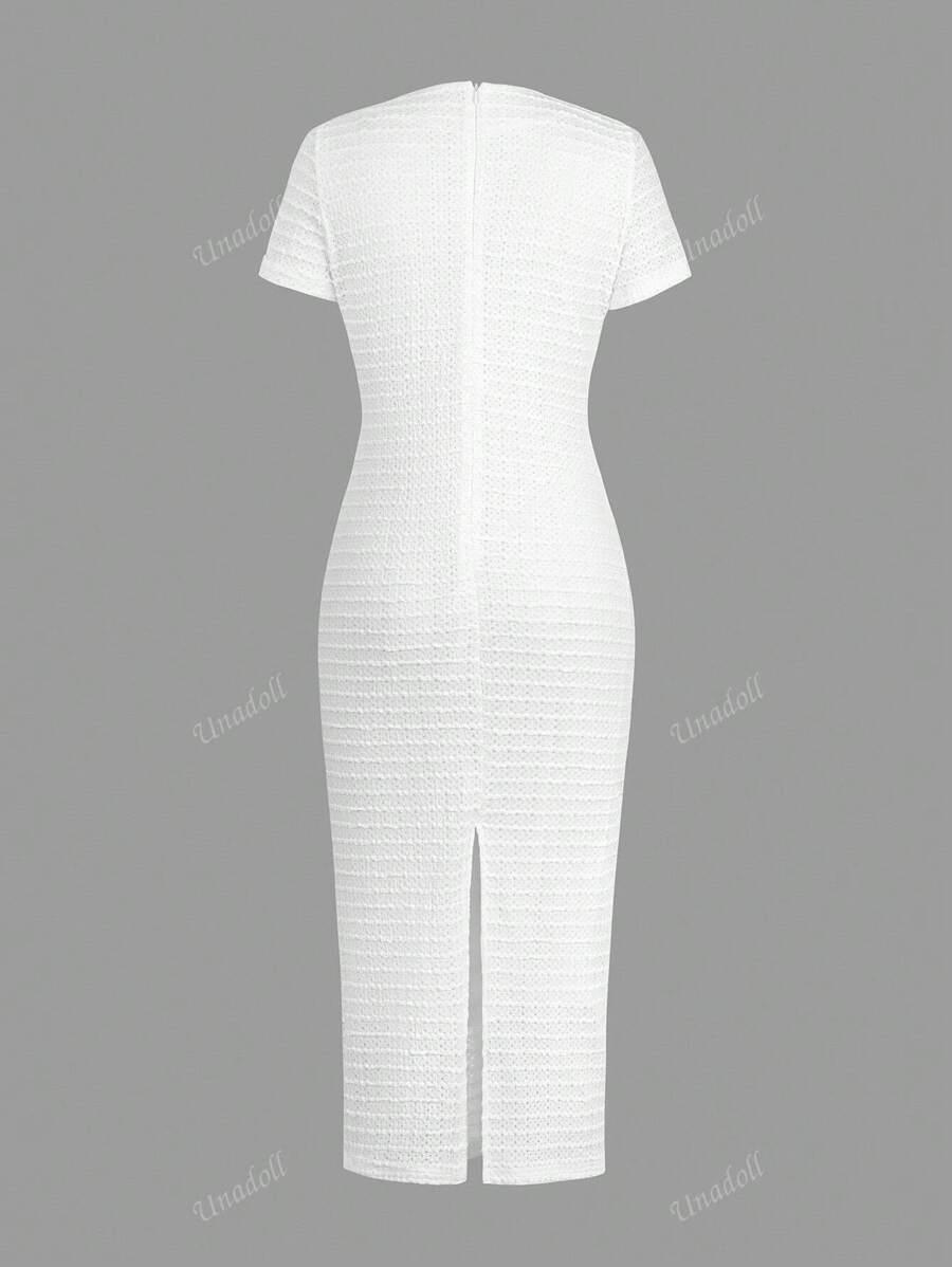SHEIN BIAŁA MIDI SUKIENKA S06__M