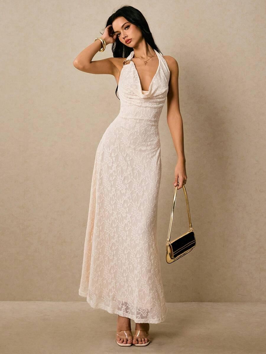 POÉSELLE KREMOWA MAXI SUKIENKNA S06__L