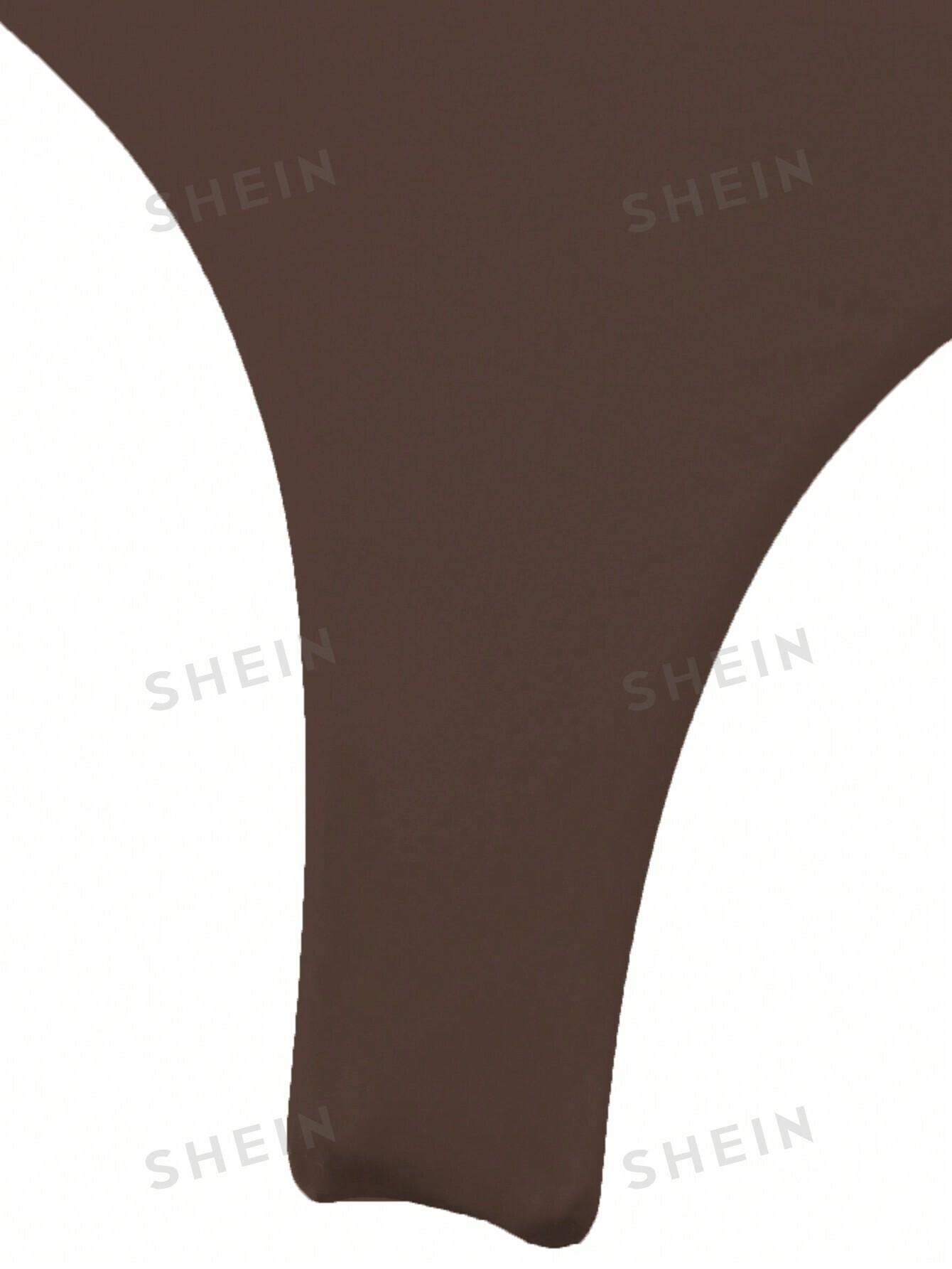SHEIN BRĄZOWY DÓŁ OD BIKINI S09__M