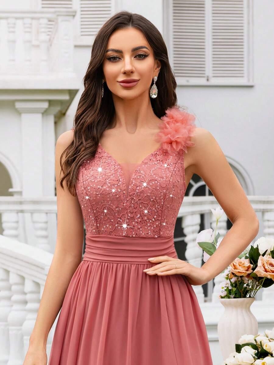 MIUSOL MAXI SUKIENKA V-NECK ZDOBIENIA S06__S