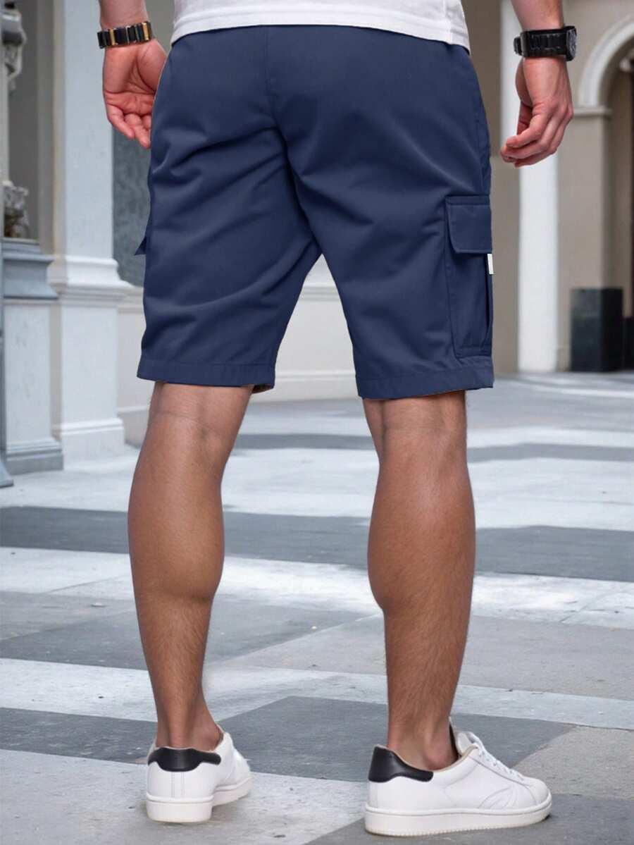 MANFINITY GRANATOWE KRÓTKIE SPODENKI KIESZENIE WIĄZANIE PK01__L