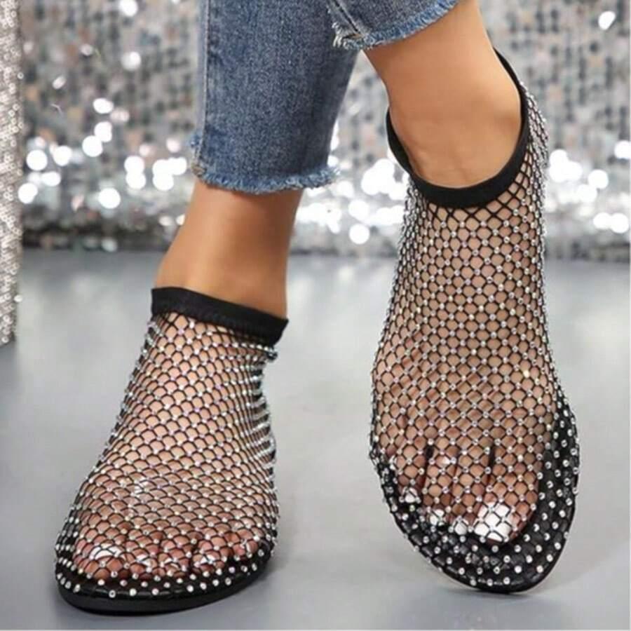SHEIN WSUWANE KLAPKI ZDOBIENIE SIATECZKA S09__39,5