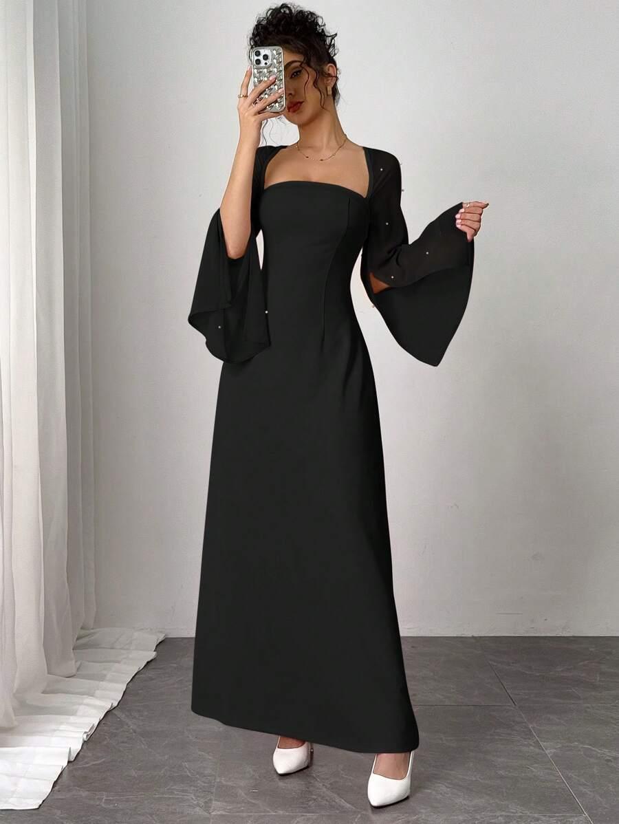 SHEIN CZARNA MAXI SUKIENKA S06__M