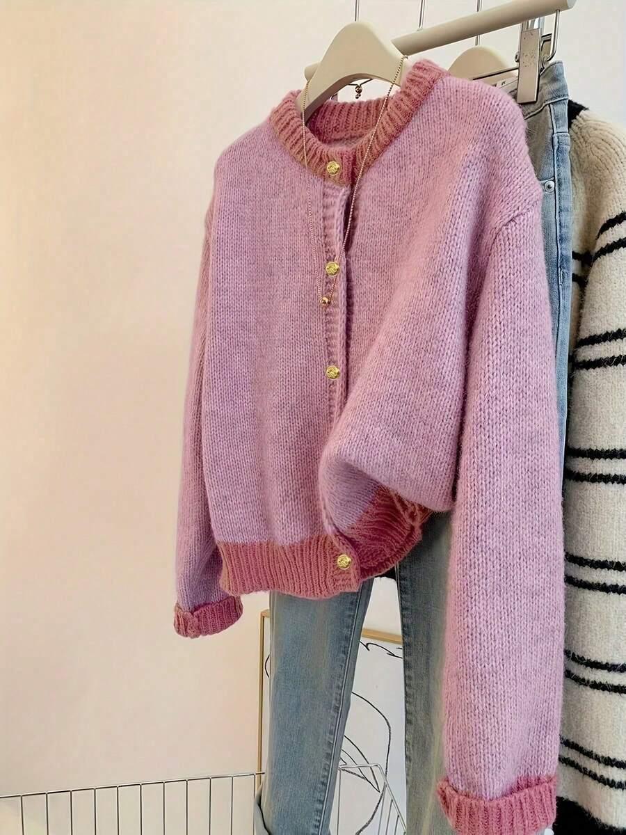 SHEIN SWETER OZDOBNE GUZIKI KONTRAST S06__48