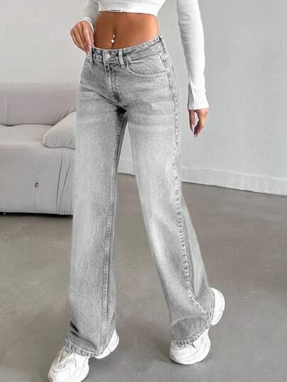 SHEIN SZARE SPODNIE JEANS S06__XS