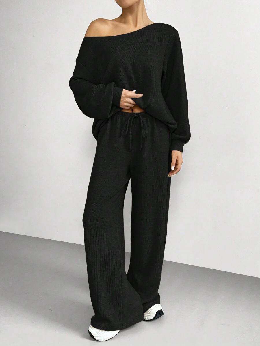 SHEIN SPODNIE SWETER KOMPLET S06__L