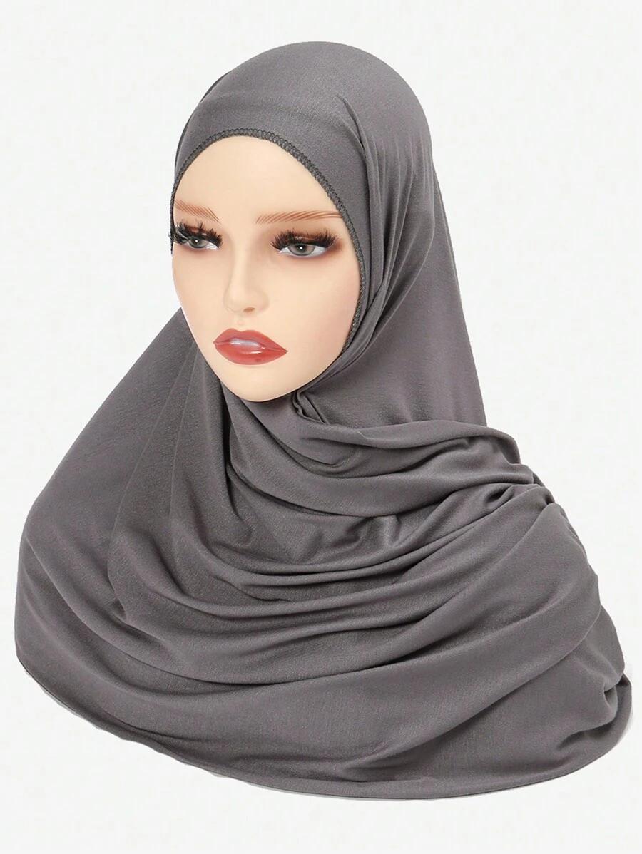 SHEIN SZARA MATERIAŁOWA CHUSTA NA GŁOWĘ HIDŻAB S07__170X55CM