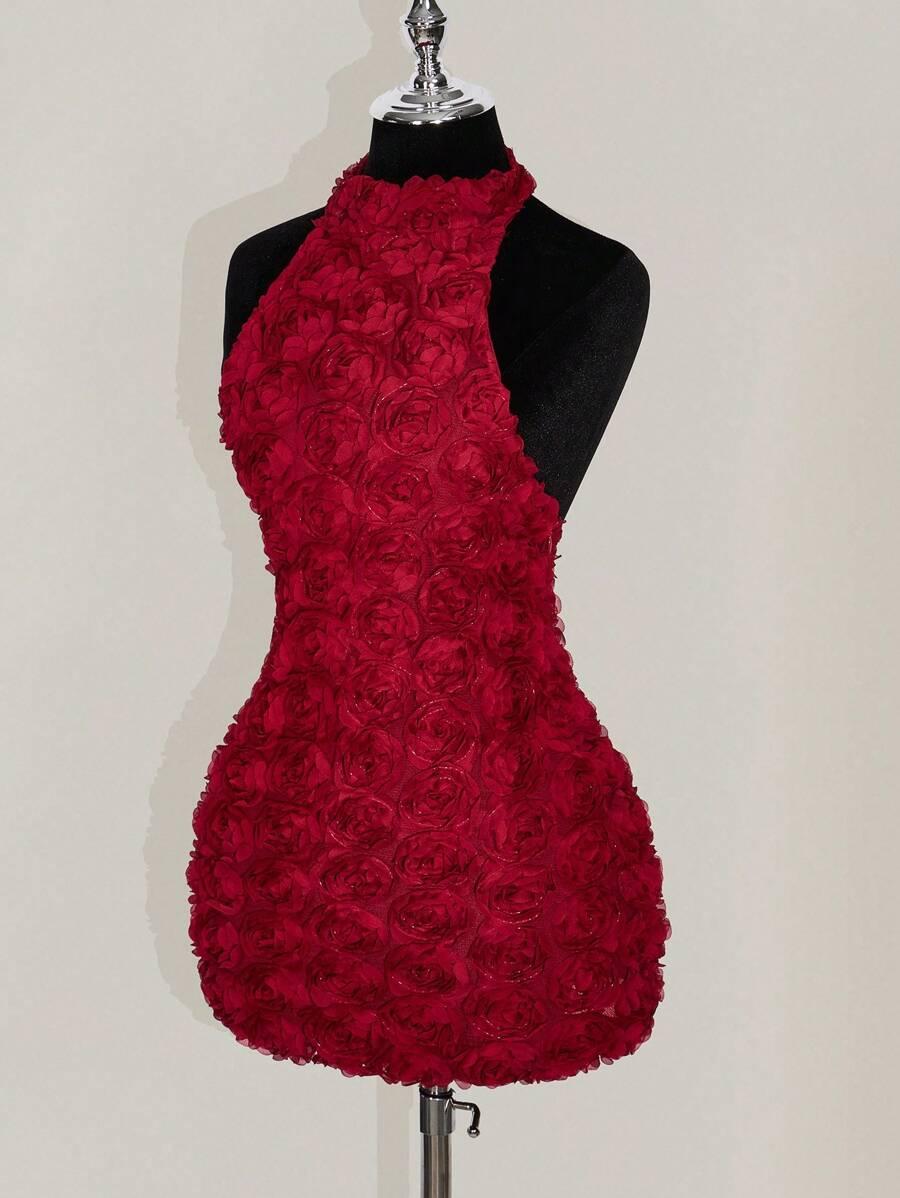SHEIN CZERWONA MINI SUKIENKA S06__M