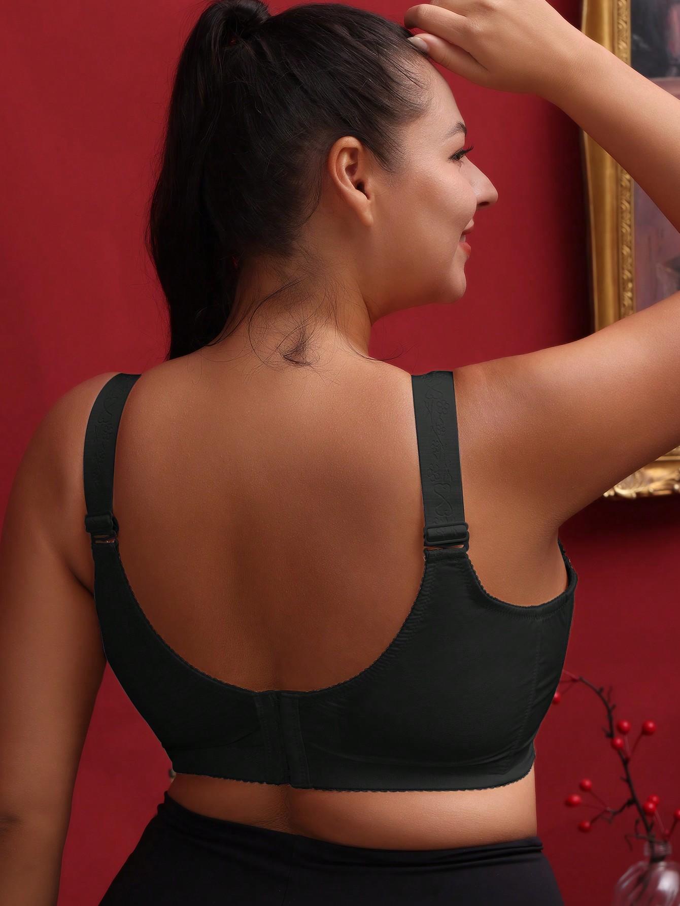 SHEIN CZARNY MIĘKKI BIUSTONOSZ KORONKA S09__48