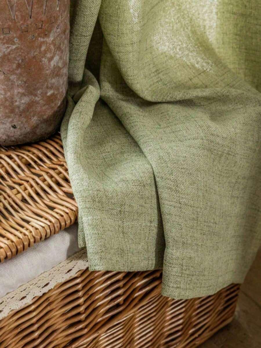 SHEIN ZIELONA GŁADKA ZASŁONA S07__100X130