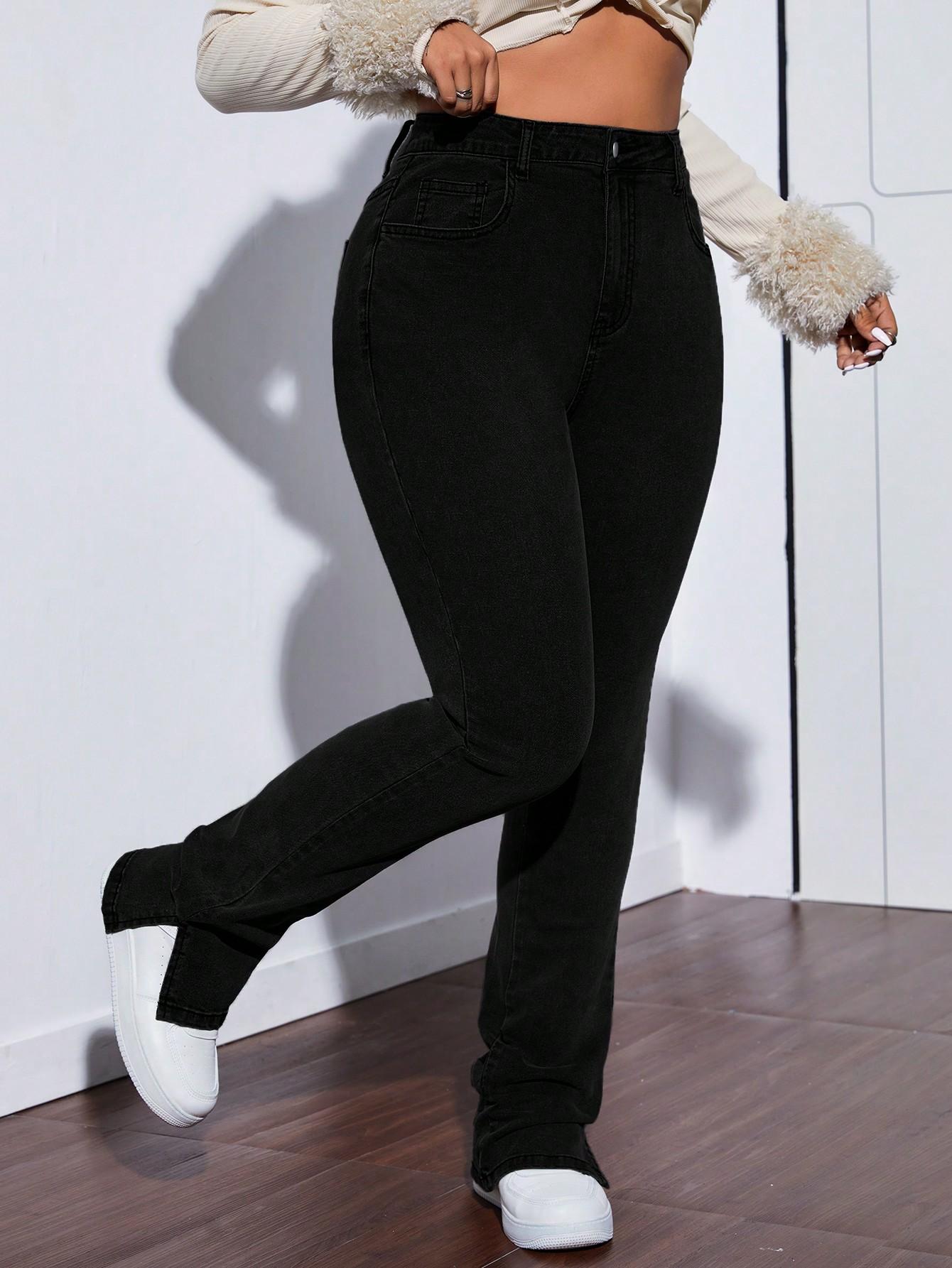 SHEIN CZARNE SPODNIE JEANS S06__48
