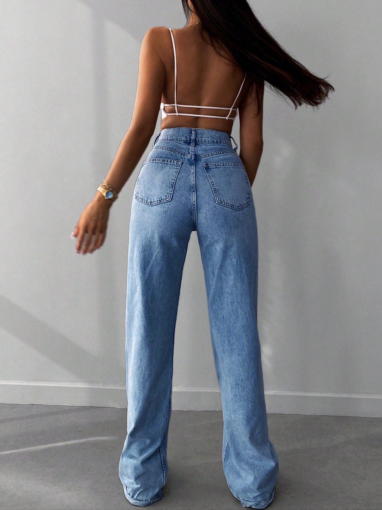 SHEIN NIEBIESKIE SPODNIE JEANS S06__XS