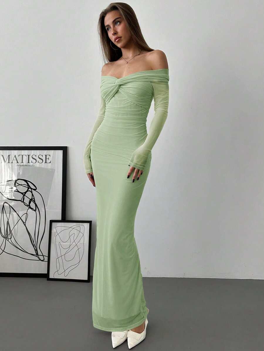 SHEIN ZIELONA MAXI SUKIENKA S06__XS