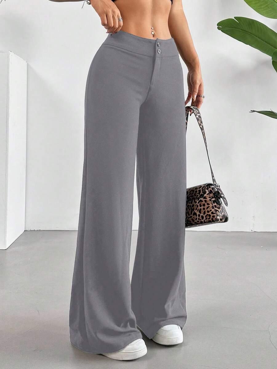 SHEIN SZARE SPODNIE PROSTA NOGAWKA S06__XS