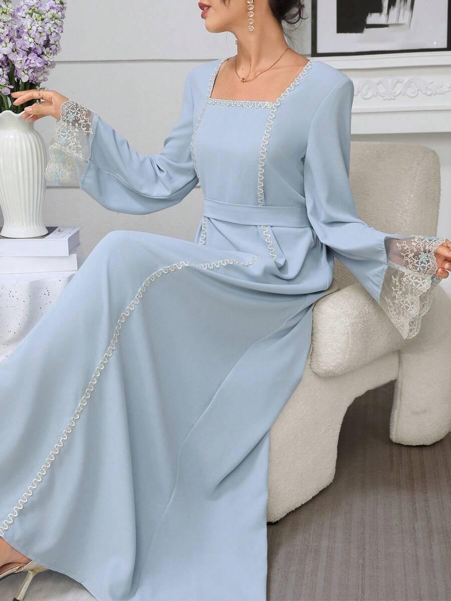SHEIN NIEBIESKA MAXI SUKIENKA S06__L