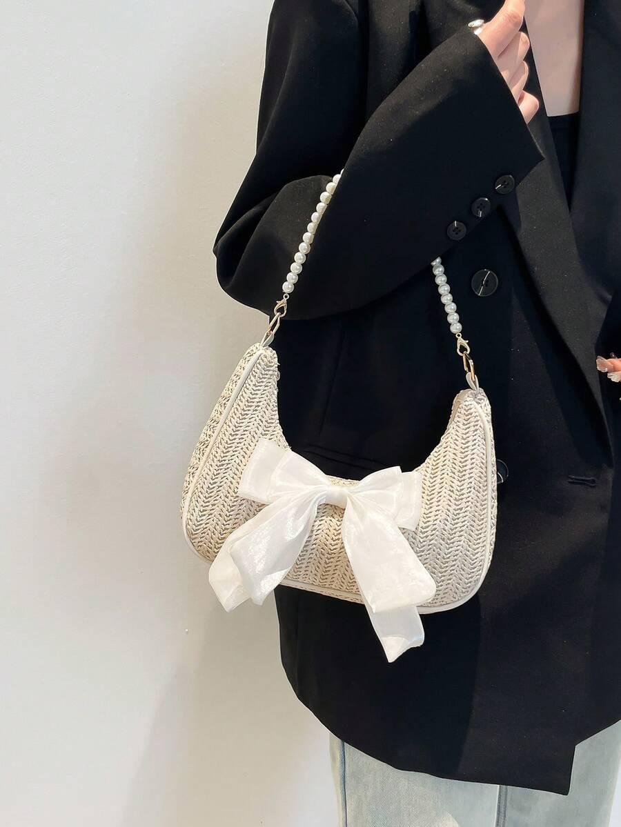 SHEIN BEŻOWA TOREBKA KOKARDA S07__18X26