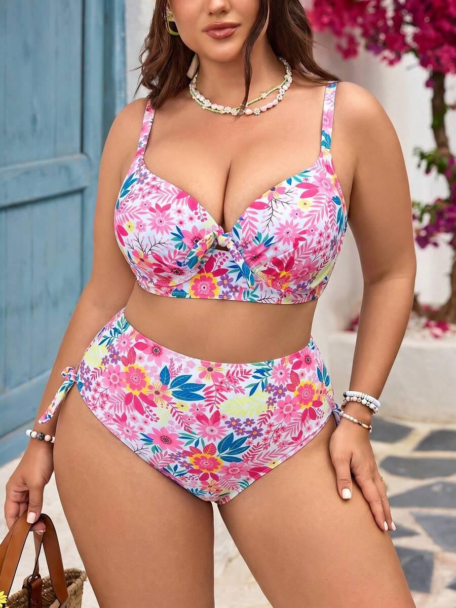 SHEIN DWUCZĘŚCIOWY STRÓJ KĄPIELOWY WZÓR KWIATY S09__46