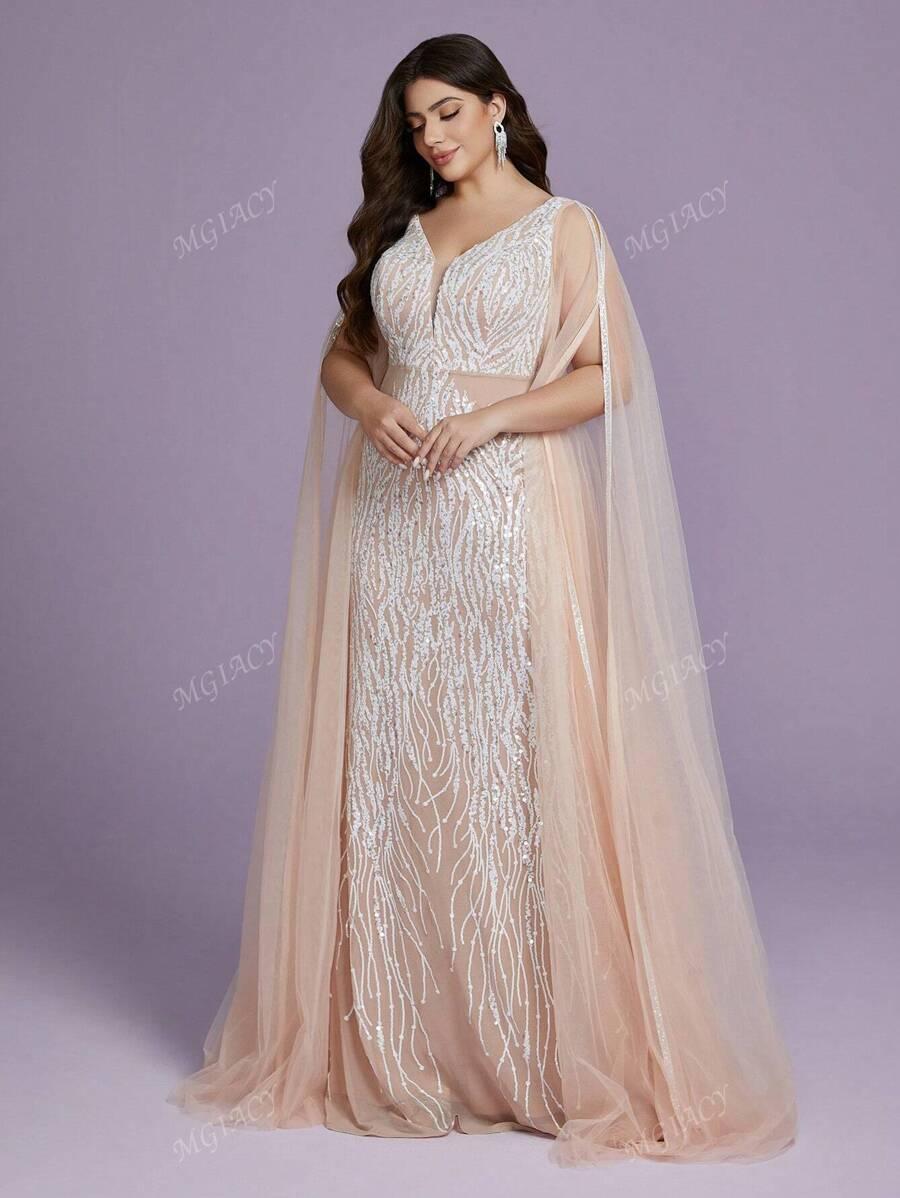 SHEIN BEŻOWA SUKIENKA MAXI ZDOBIENIE S06__52