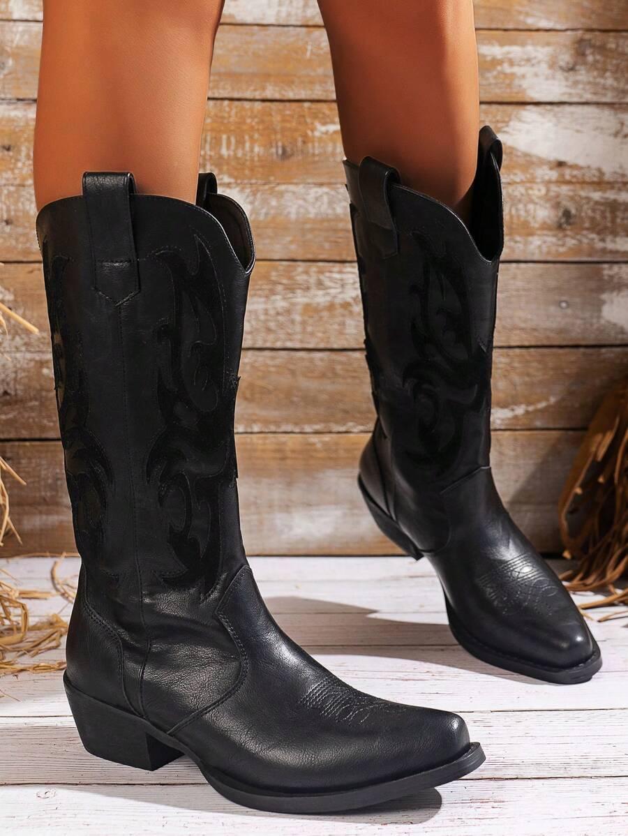 SHEIN CZARNE KOZAKI KOWBOJKI W01__41,5