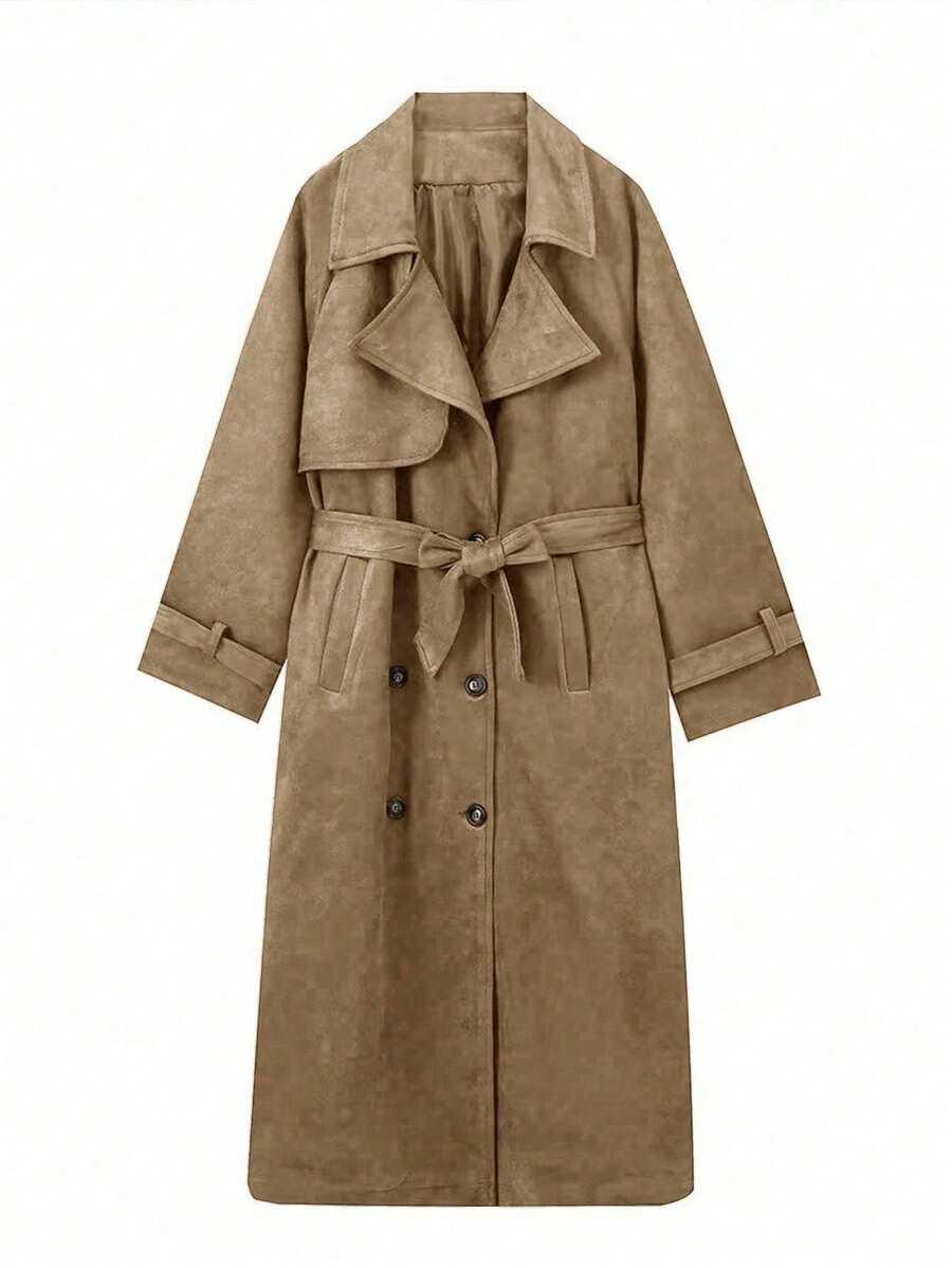SHEIN DWURZĘDOWY PŁASZCZ WIĄZNIE W01__L