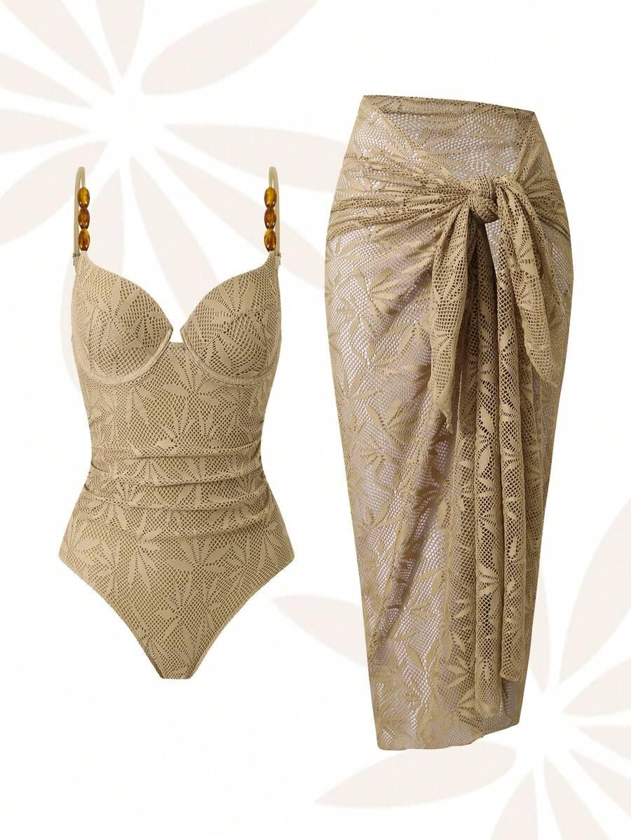 SWIM OASIS JEDNOCZĘŚCIOWY STRÓJ KĄPIELOWY PAREO KOMPLET S09__48