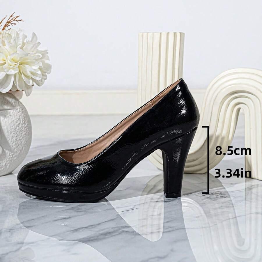 SHEIN CZARNE CZÓŁENKA NA OBCASIE S06__40