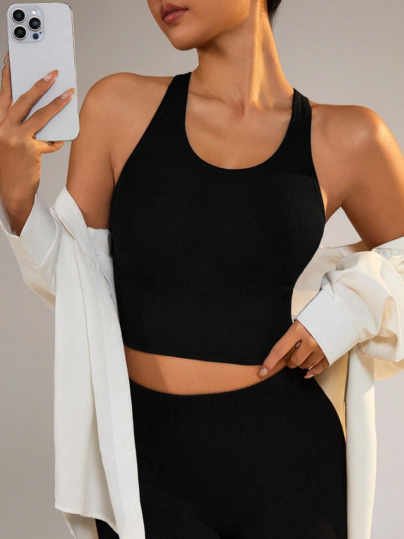 SHEIN CZARNY TOP BOKSERKA S06__L