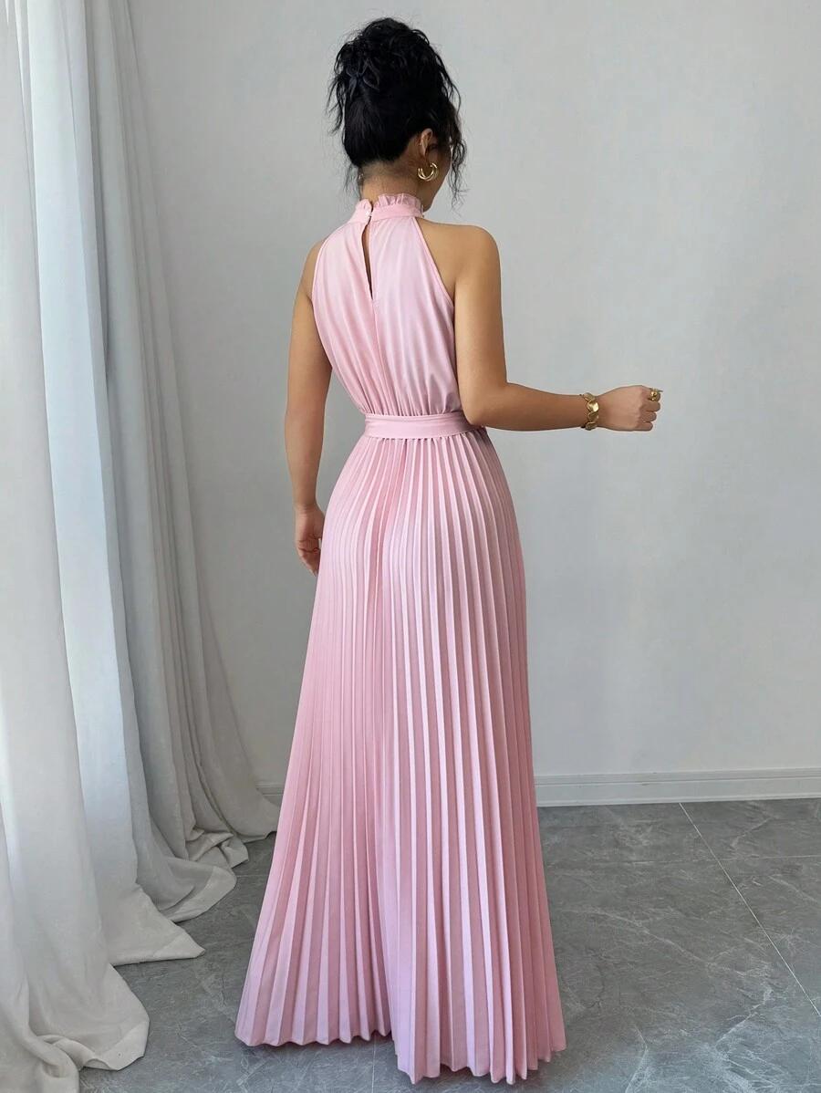 SHEIN RÓŻOWA PLISOWANA MAXI SUKIENKA S06__M