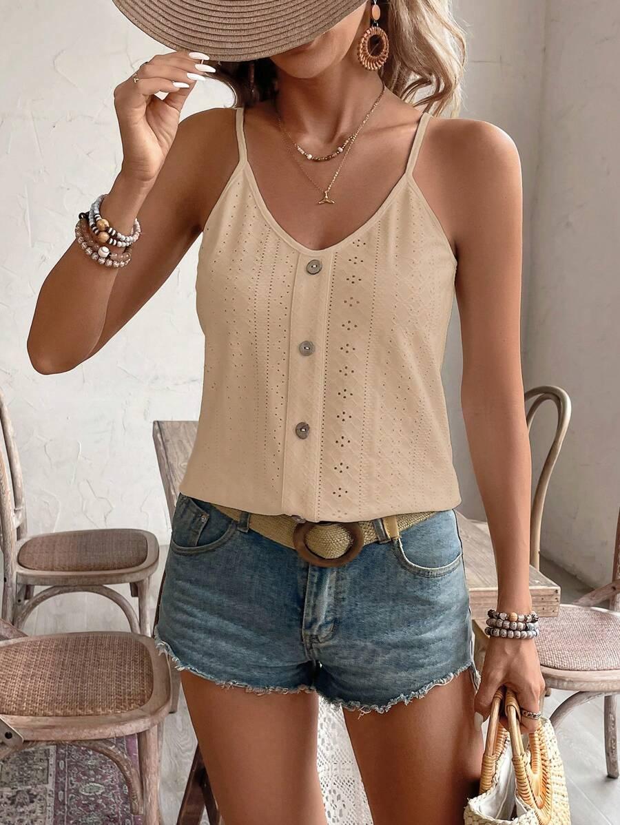 SHEIN BEŻOWY TOP NA RAMIĄCZKACH S06__S