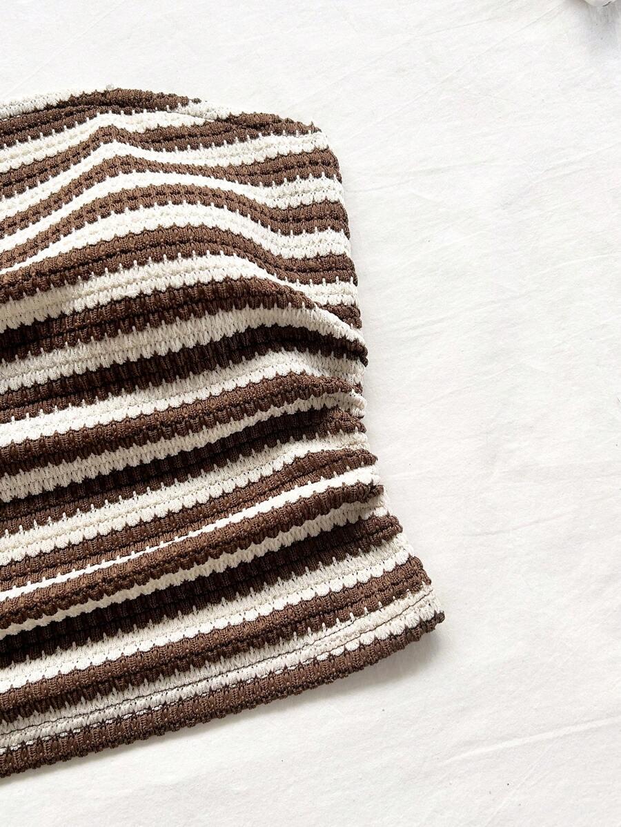 SHEIN DZIANINOWY KOMPLET PASKI TOP KRÓTKIE SPODENKI S06__M