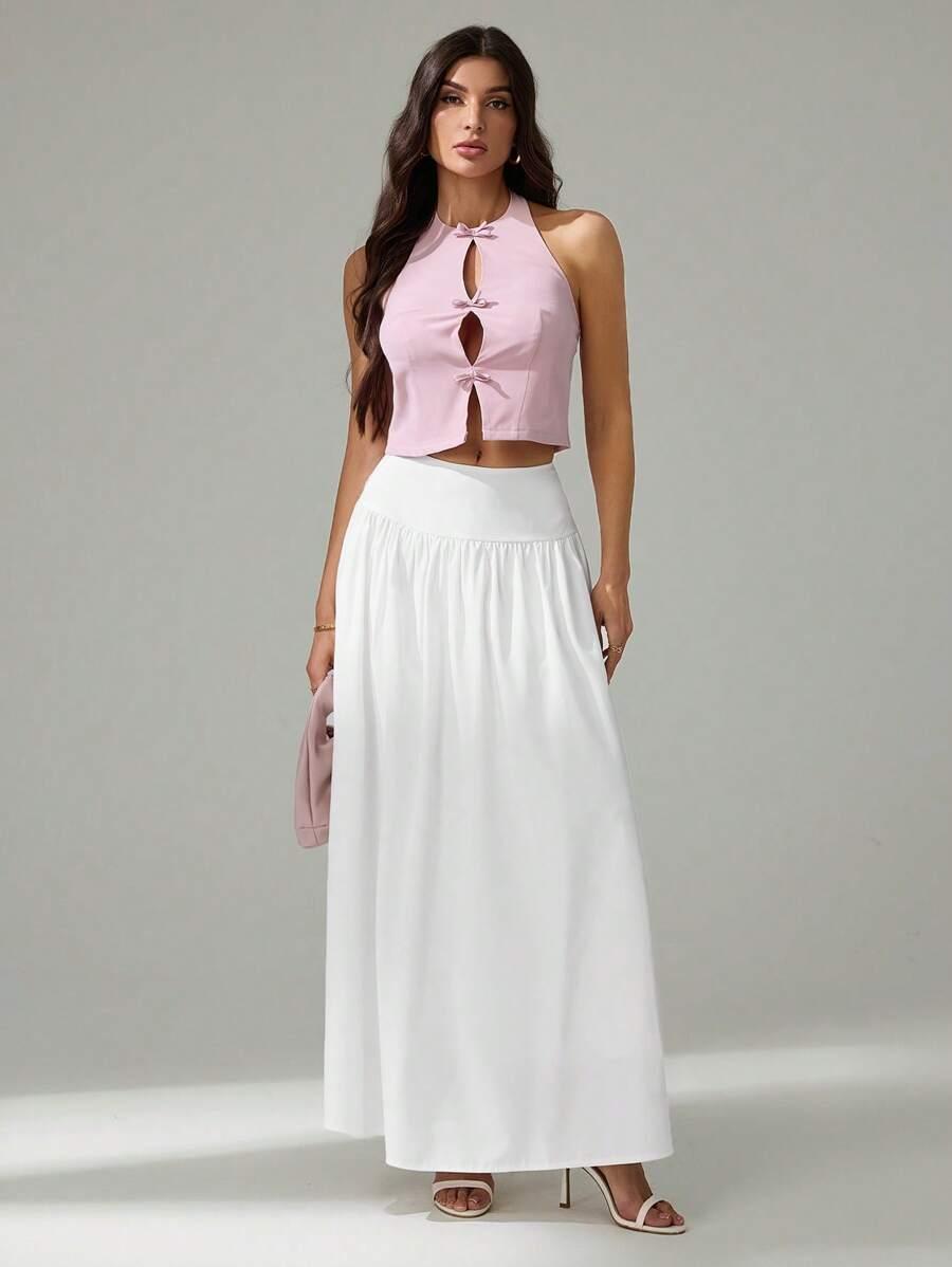 SHEIN BIAŁA MAXI SPÓDNICA S06__M