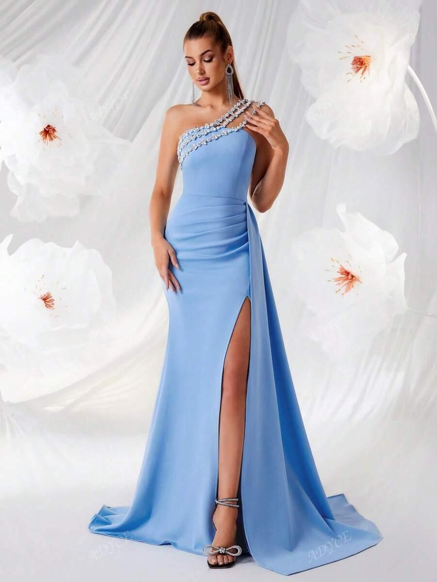 ADYCE NIEBIESKA MAXI SUKIENKA ZDOBIENIE S06__L