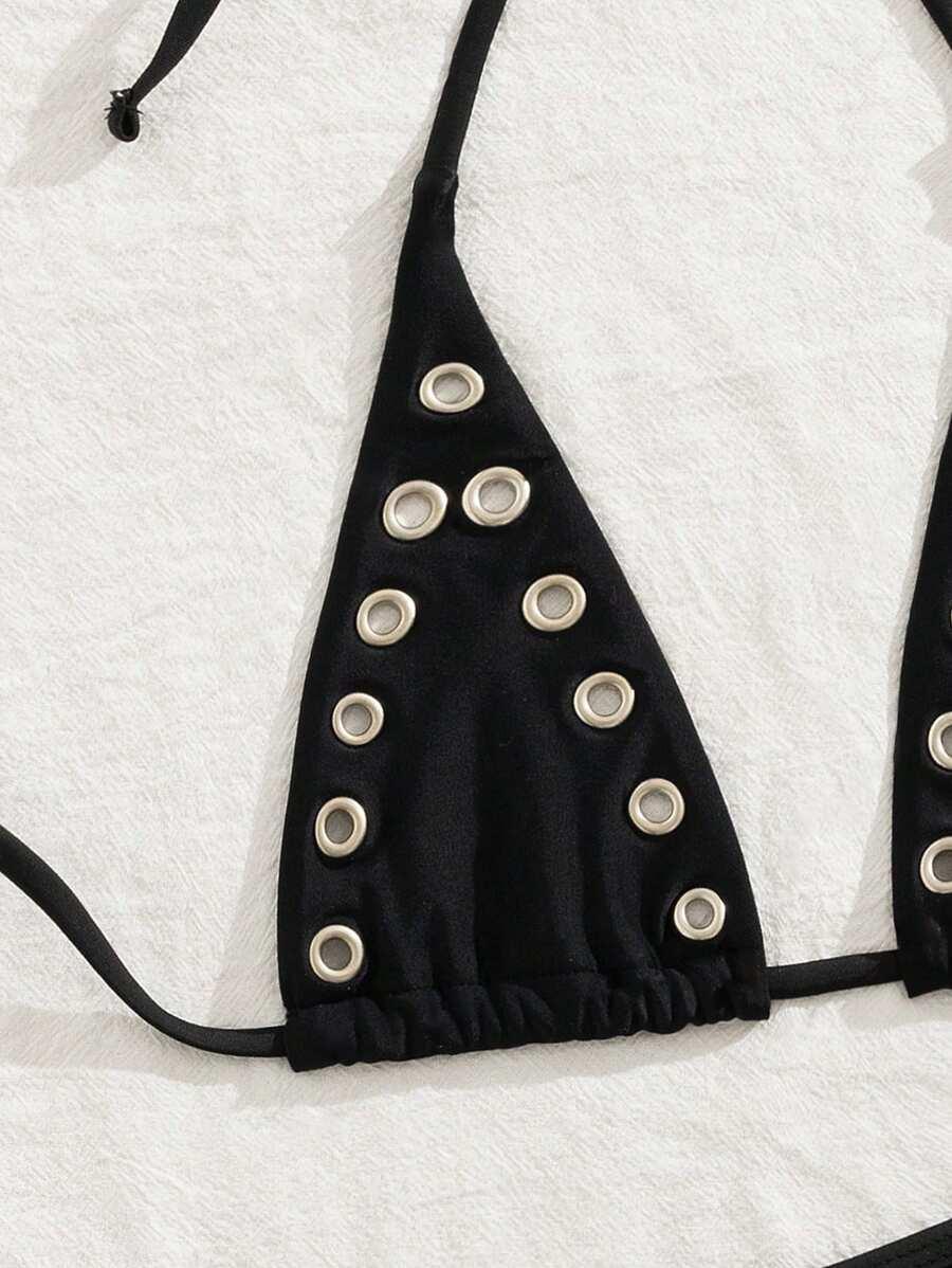 MODVIERA CZARNY KOMPLET BIKINI WIĄZANIE S09__L