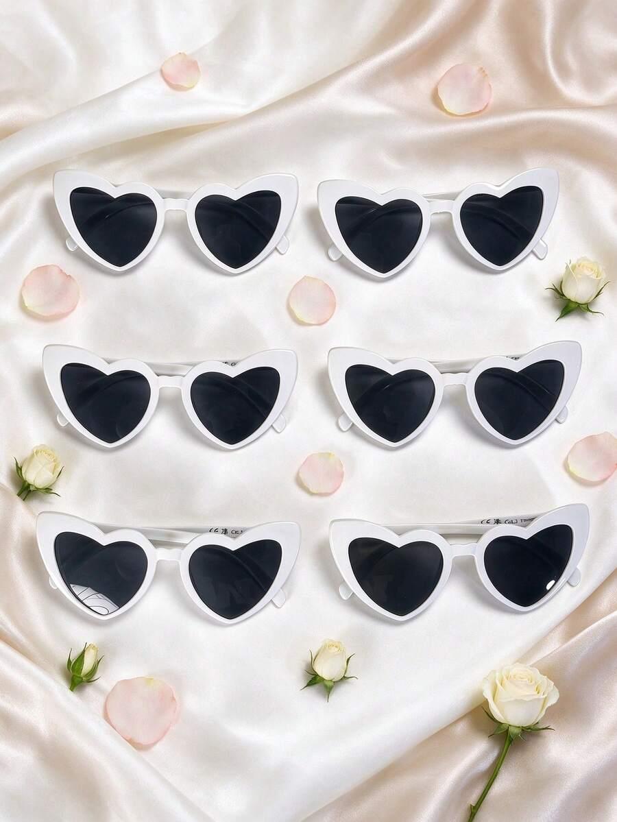 SHEIN OKULARY PRZECIWSŁONECZNE SERCA 5-PACK S07__