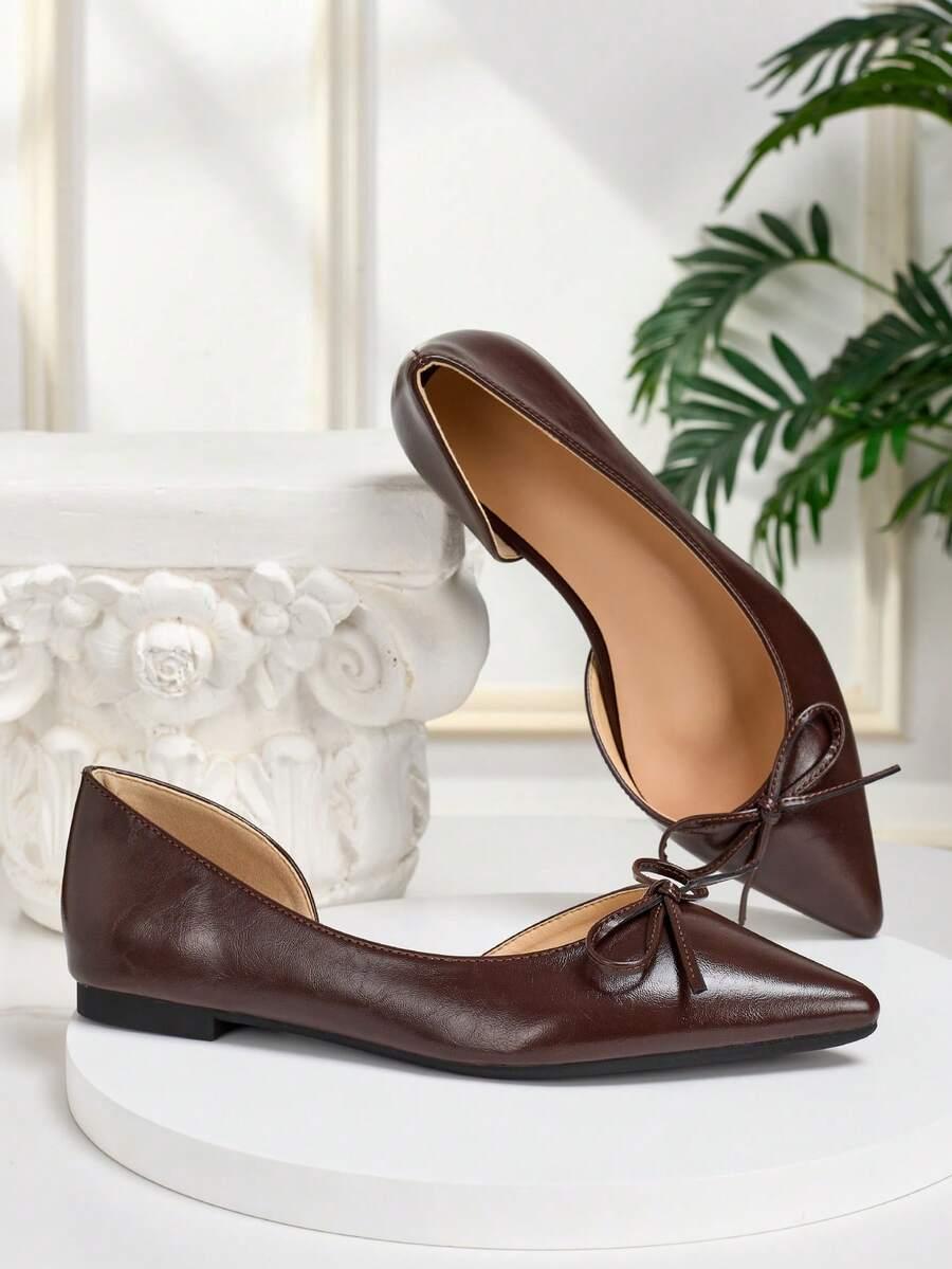 SHEIN BRĄZOWE BALERINY IMITACJA SKÓRY S06__40,5