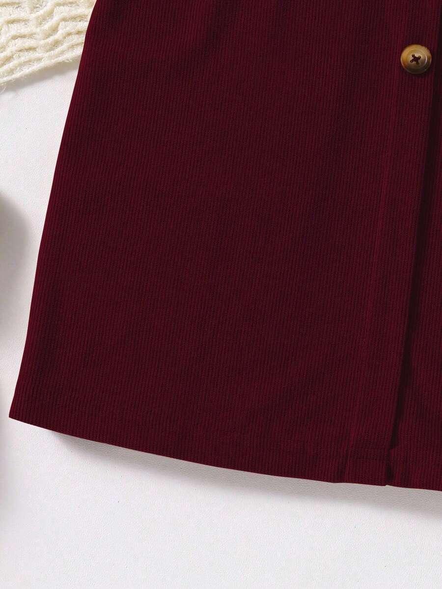 SHEIN BORDOWA SPÓDNICA GUZIKI S06__146-152