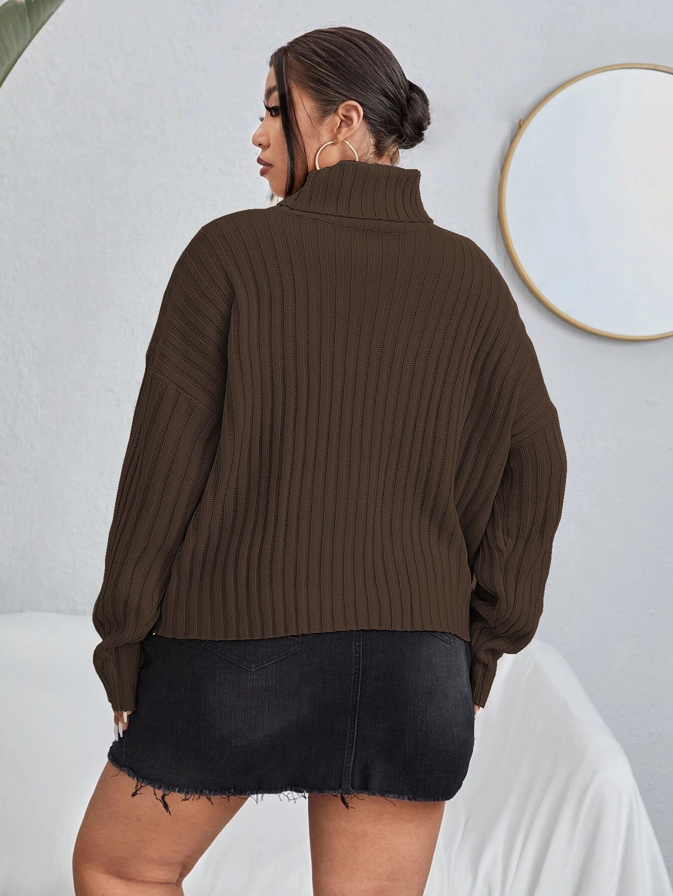 SHEIN BRĄZOWY SWETER GOLF S06__50