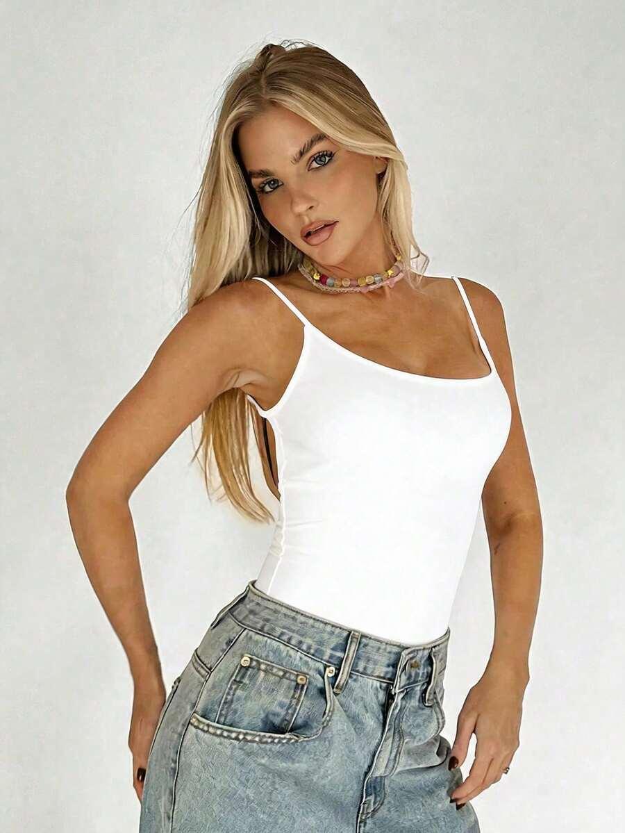 SHEIN BIAŁY TOP ODKRYTE PLECY S09__M