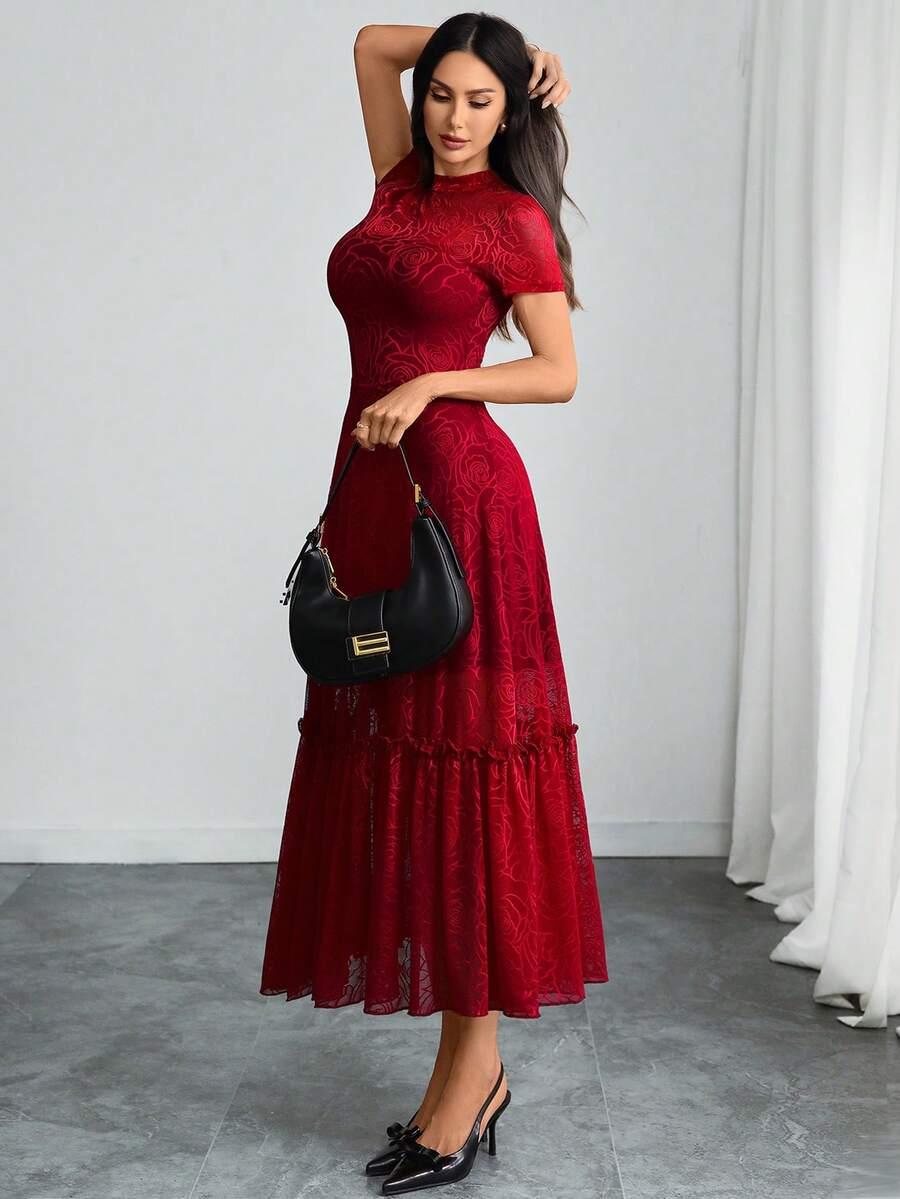 SHEIN CZERWONA MAXI SUKIENKA S06__M